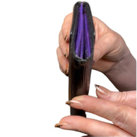 Louis Vuitton Vintage Elise Wallet Black Epi Leather Purple Interior