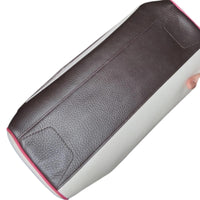 Coach Tweed Plaid Leather Turnlock Satchel Pink Black Cream Shoulder Bag