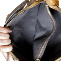 Fendi By The Way Medium Logo Python-Trim Leather Satchel Tan