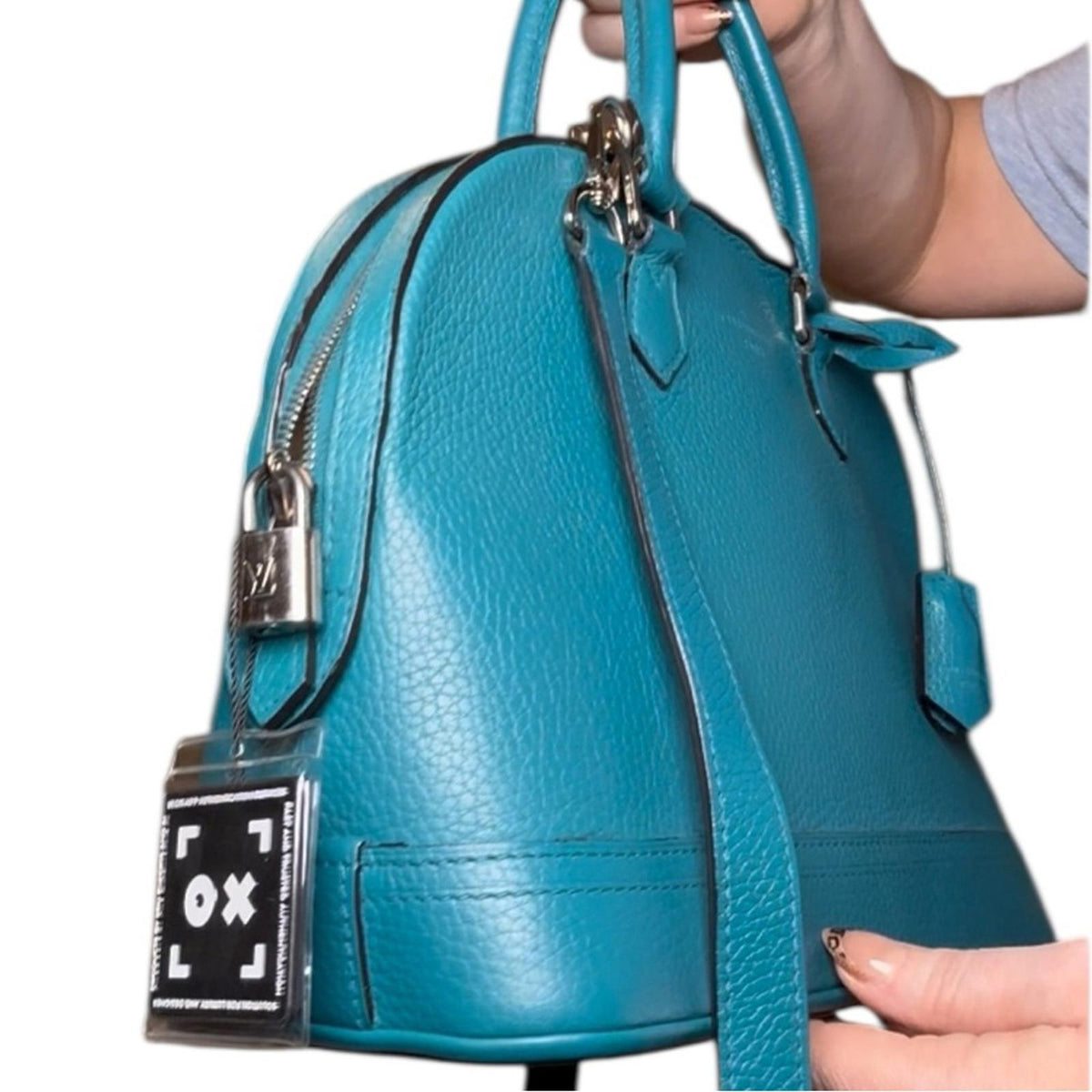 Louis Vuitton Teal Taurillon Leather Alma PM Crossbody Shoulder Bag