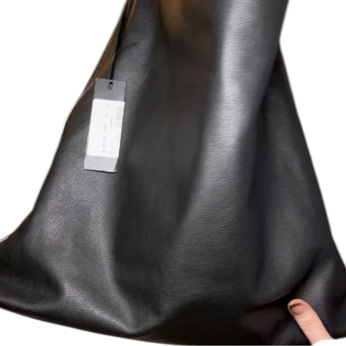 Versace Black 100% Pebbled Leather Large Hobo Shoulder Tote Bag NWT