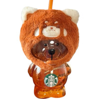 Starbucks Orange Bear Cup with Red Panda Hood Limited Edition Tumbler