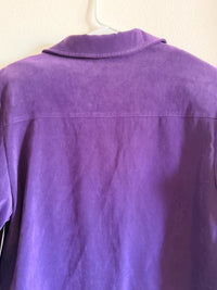 Jaclyn Smith Classic Purple Button Suede Jacket Blazer Large skuO