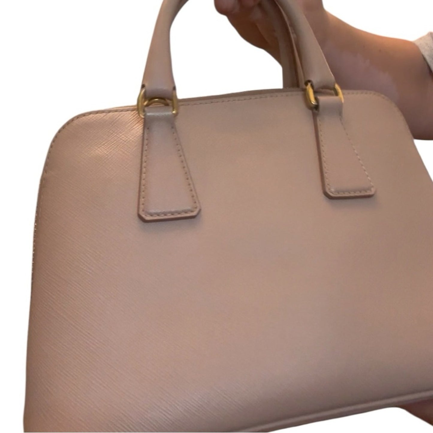 Prada Small Saffiano Lux Promenade Bag  Blush Pink