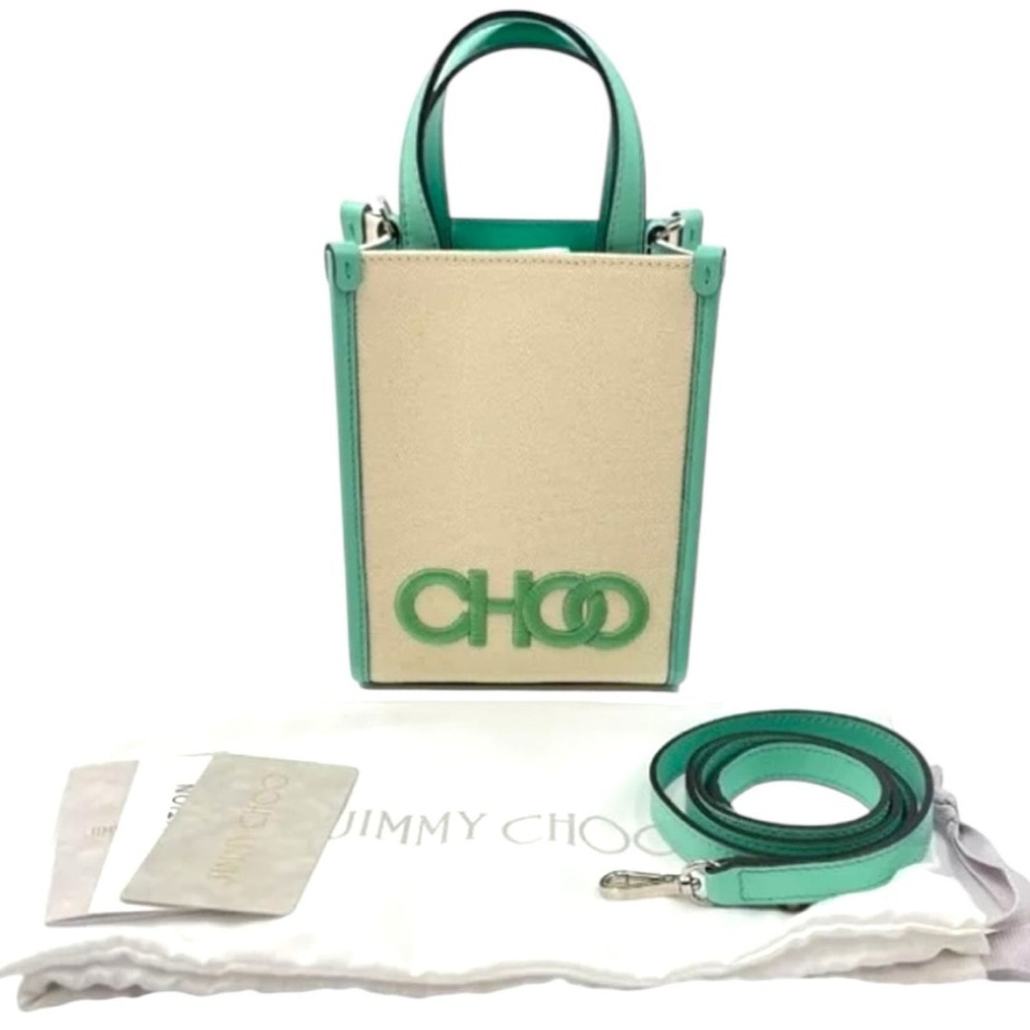 Jimmy Choo Mini Tote Crossbody – Antique Jade NWT full inclusion