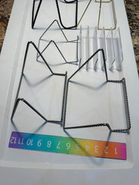 Lot of 6 Metal Wire & acrylic Display Stands Silver Gold Black skuO