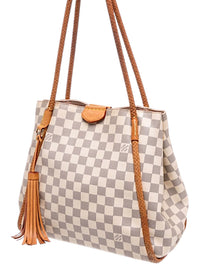Louis Vuitton Damier Azur Braided Tassel Tote