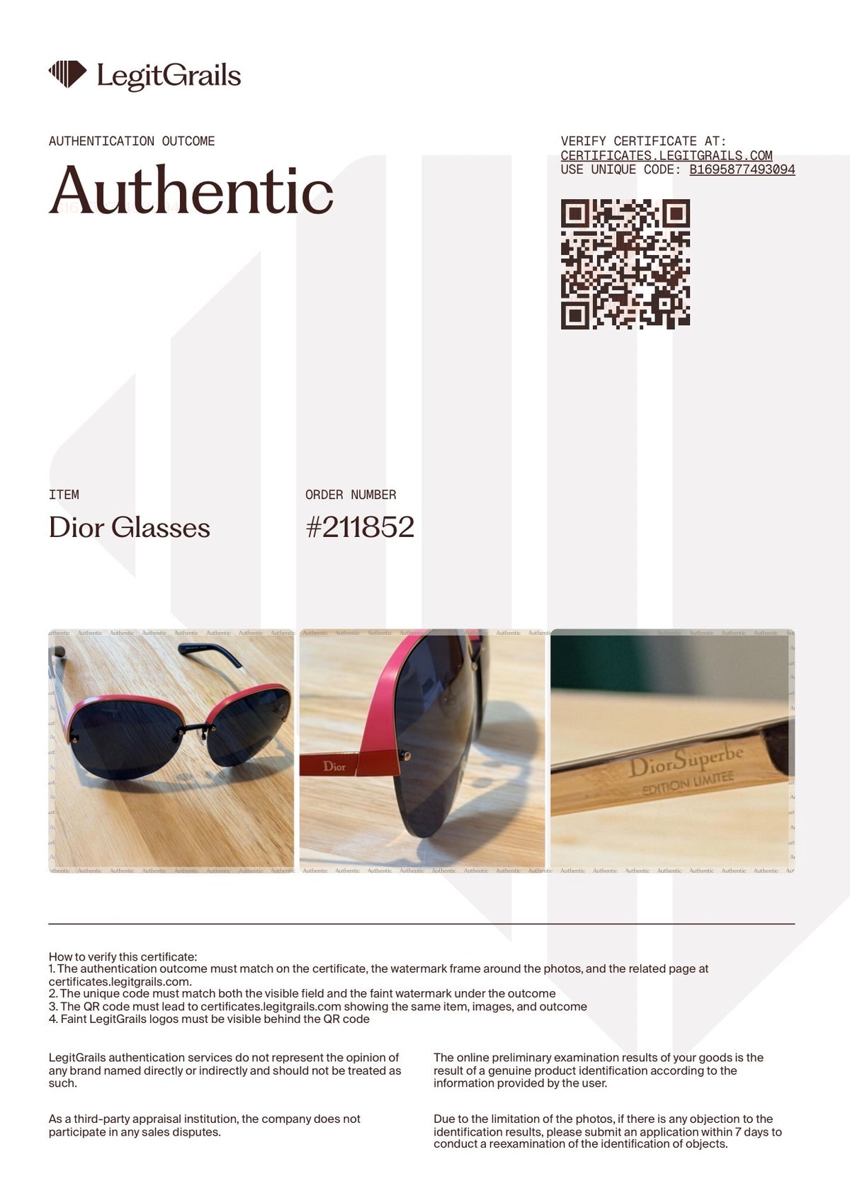 Christian Dior Superbe RMU KU Red Pink Titanium Sunglasses New with Case and COA