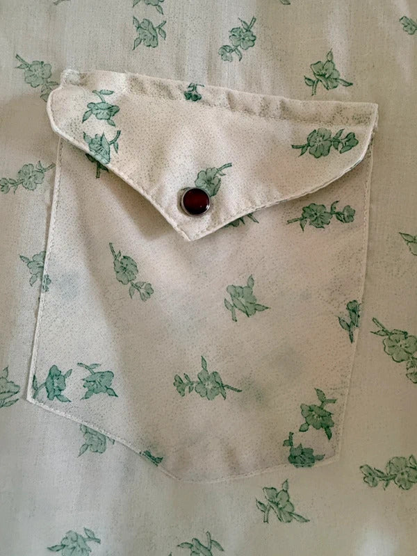 Vintage Western Pearl Snap Shirt Size 16 Large Sku1056