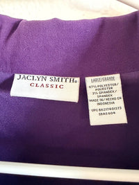 Jaclyn Smith Classic Purple Button Suede Jacket Blazer Large skuO