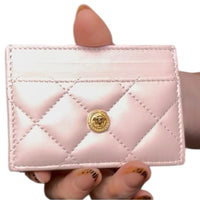 Versace Pink Quilted Leather Medusa Card Holder