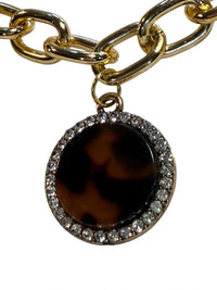 Boho Handbag Purse Charm Chain Mustard Yellow Tassels Tortoise Shell Pendant