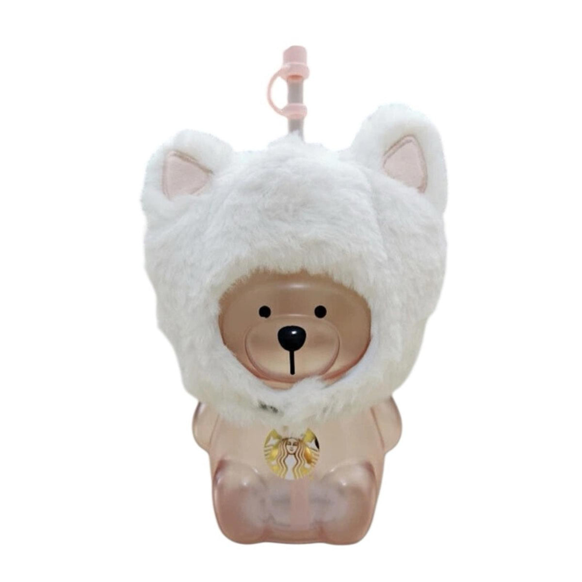 Starbucks Winter Bear 19oz Glass Straw Cup Tumbler new with tags