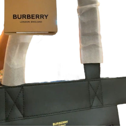 Burberry All Slim Leather Canvas Tote Camel/Black NWT and Dustbag