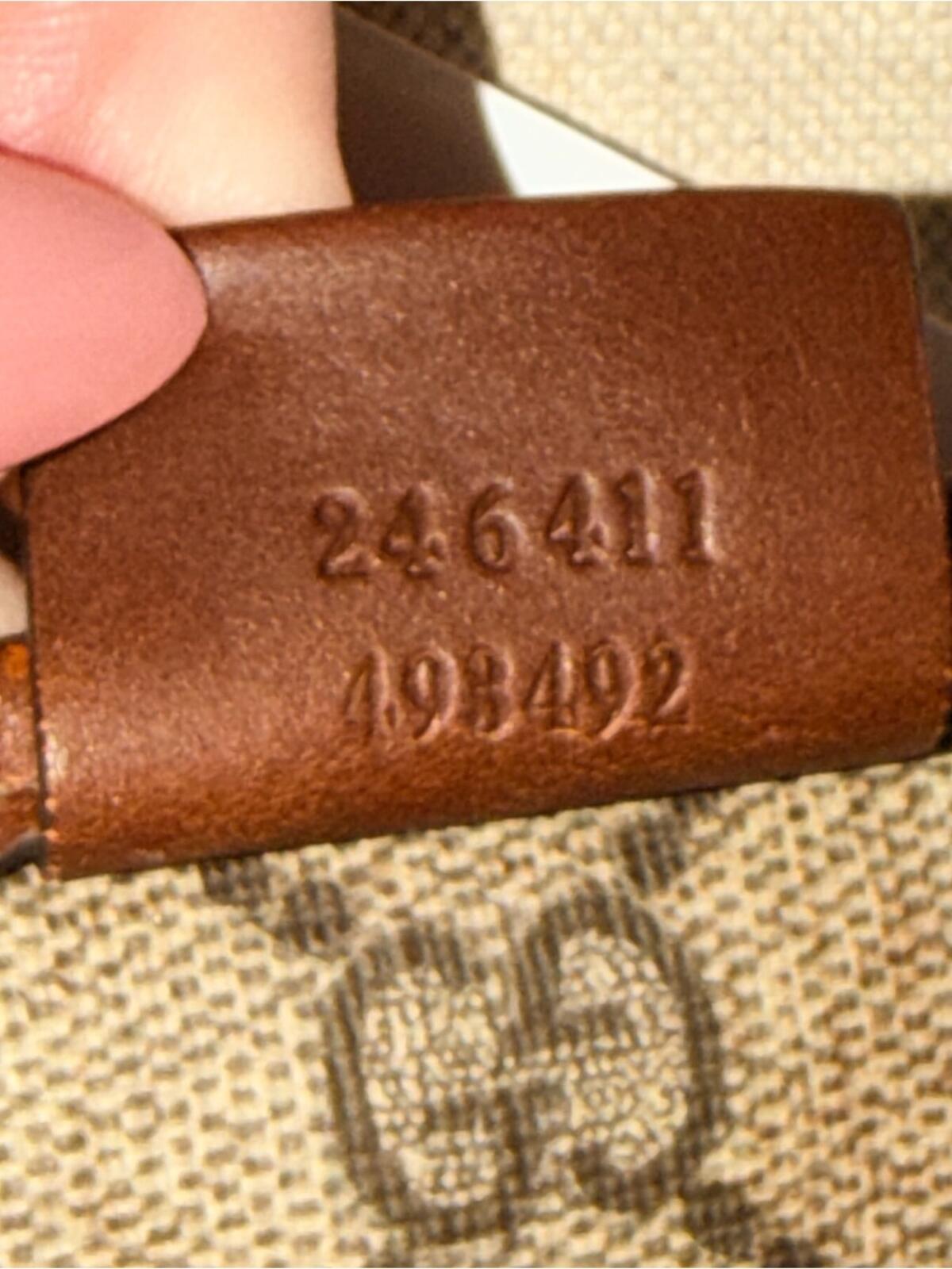 Gucci Beige/Brown Monogram Messenger Bag with Green & Red Web