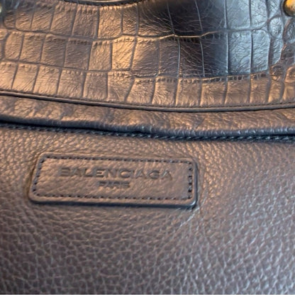 BALENCIAGA Paris Navy Blue Leather Satchel with Tassels