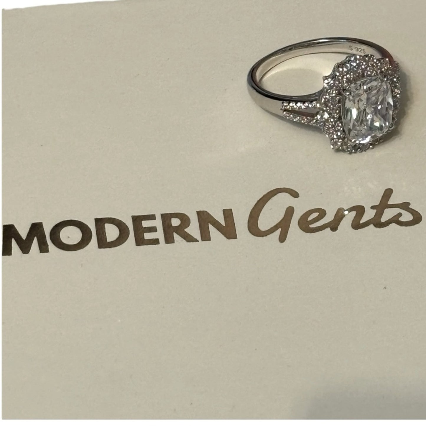 Modern Gents 2.5 Carats 925 Silver diamond Ring Size 9 LIFETIME WARRANTY