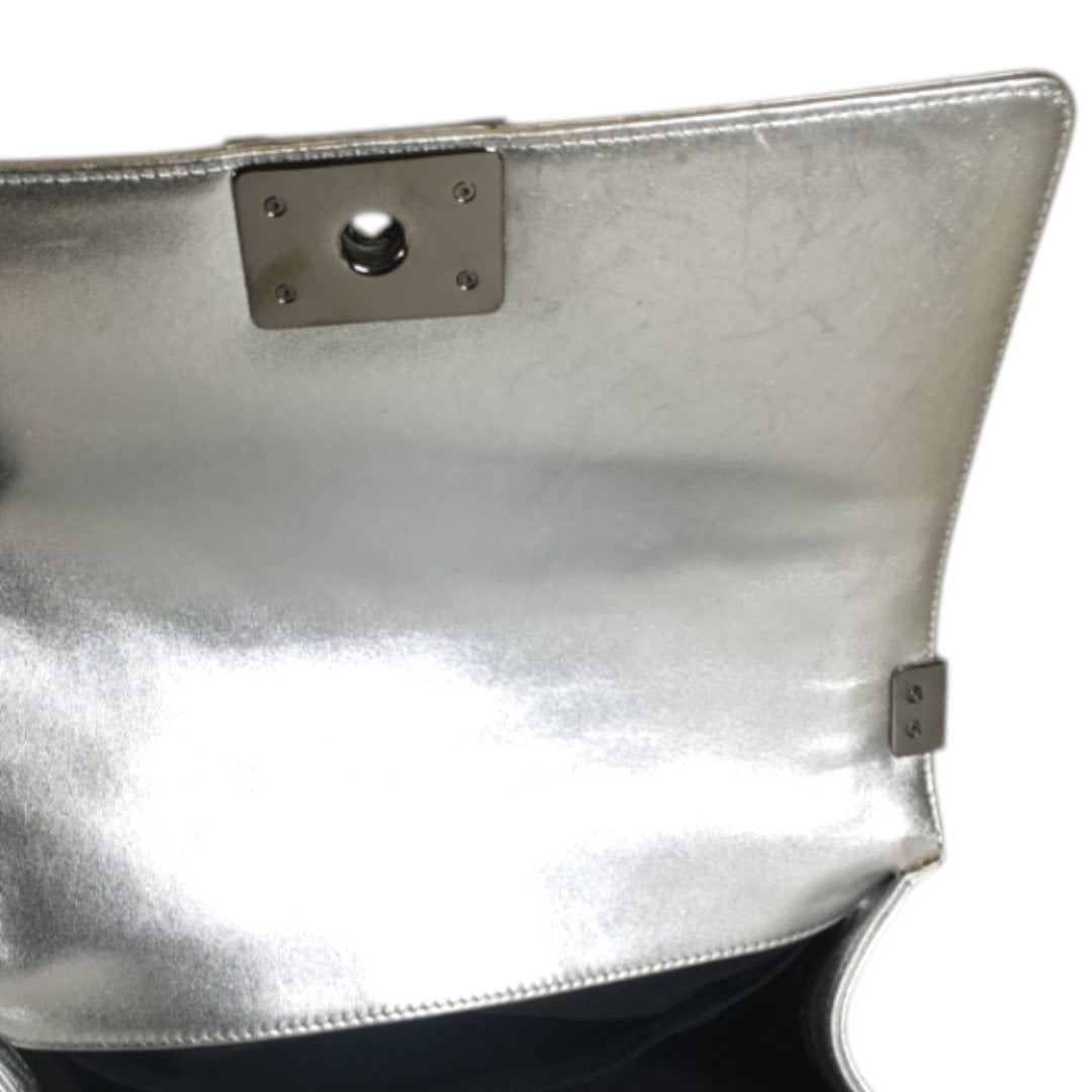 CHANEL Metallic Gold Quilted Boy Bag Crossbody with COA