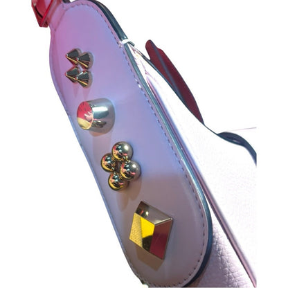 Christian Louboutin Pink Calfskin Leather Shoulder Bag Signature Red Lining