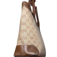 Gucci Jackie Tote GG Canvas Brown Leather Trim
