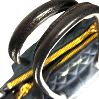 Miu Miu Quilted Denim & Black Leather Tote Satchel