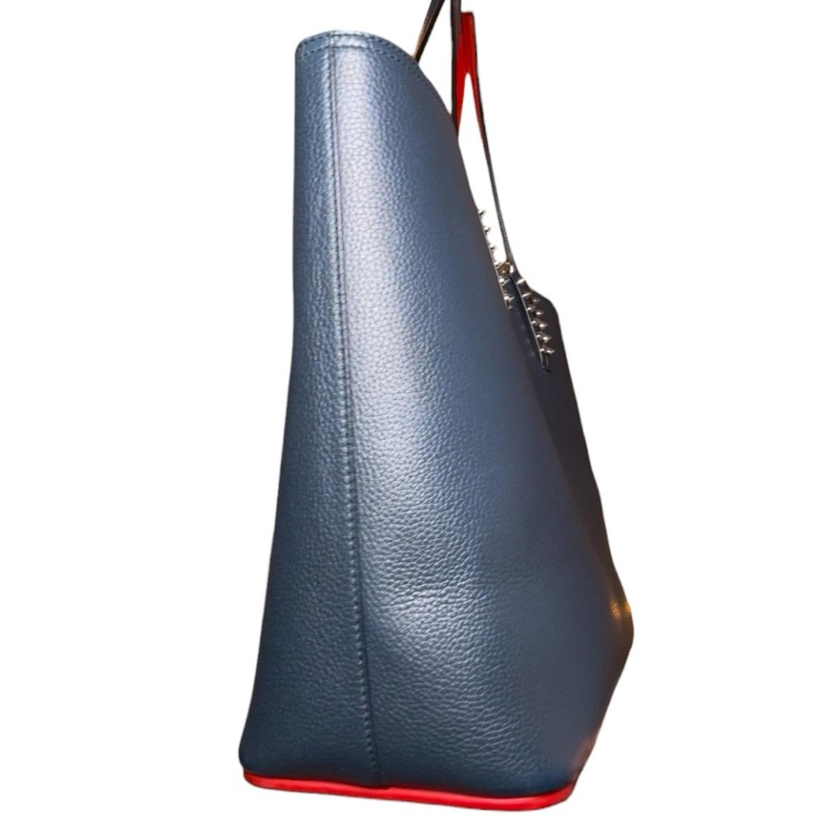Christian Louboutin Cabata East West Tote Leather Large Navy Blue with Pouch