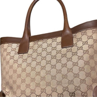 Gucci Jackie Tote GG Canvas Brown Leather Trim