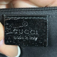 Gucci Black GG Canvas Tote Bag with Patent Trim