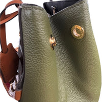 Louis Vuitton Monogram Canvas Fold-Over Satchel Crossbody Khaki Green Leather