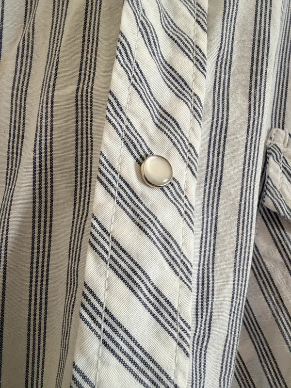 Vintage Williams Bay Men’s L Striped Shirt Short Sleeve Pearl Snap sku1059