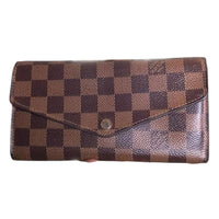 Louis Vuitton Sarah Wallet Damier Ebene Canvas Rose Ballerine Interior