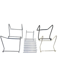 Lot of 6 Metal Wire & acrylic Display Stands Silver Gold Black skuO