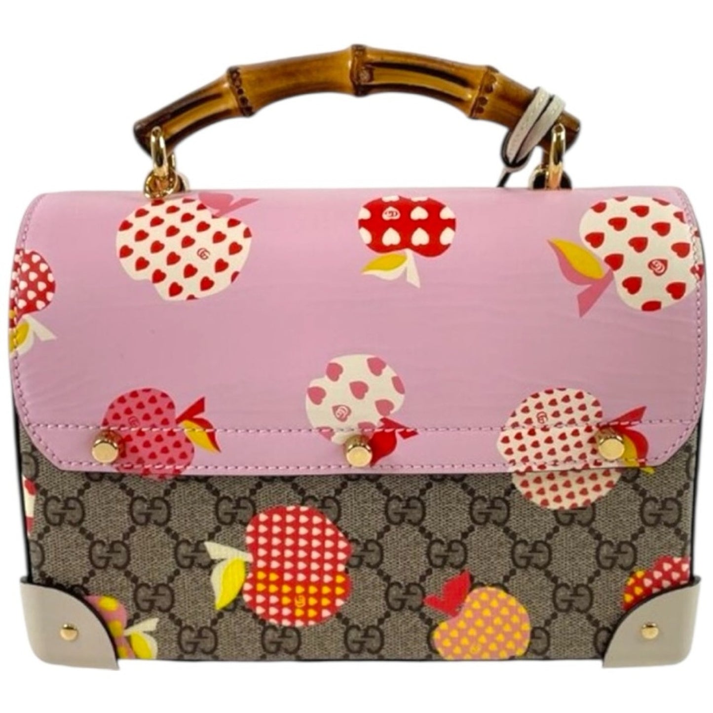 Gucci Limited Edition Padlock GG Supreme Apple Print Shoulder Bag