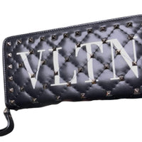 Valentino Garavani VLTN Rockstud Zip-Around Wallet Black w/ COA