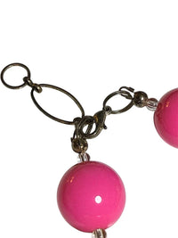 Lemonade Theme Pink Citrus Hair Bow and Chunky Bead Bracelet Set skuQ
