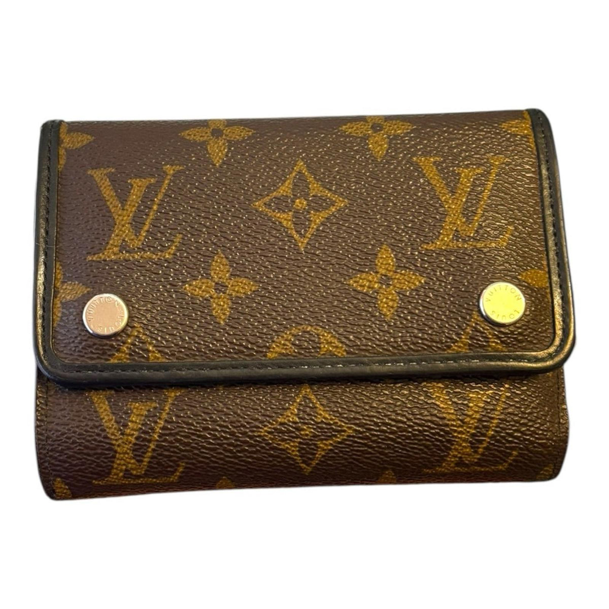 Rare Louis Vuitton Monogram Macassar Tri-Fold Wallet Brown and Black