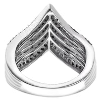 925 Blue 1.0 ctw Diamond Chevron Ring Retail $1299 Size 6