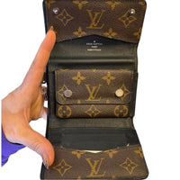 Rare Louis Vuitton Monogram Macassar Tri-Fold Wallet Brown and Black