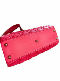 Dior Pink Quilted Shoulder Bag with light pink Side Panels silver hardware