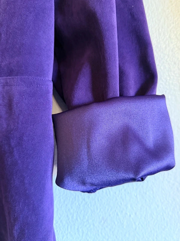 Jaclyn Smith Classic Purple Button Suede Jacket Blazer Large skuO