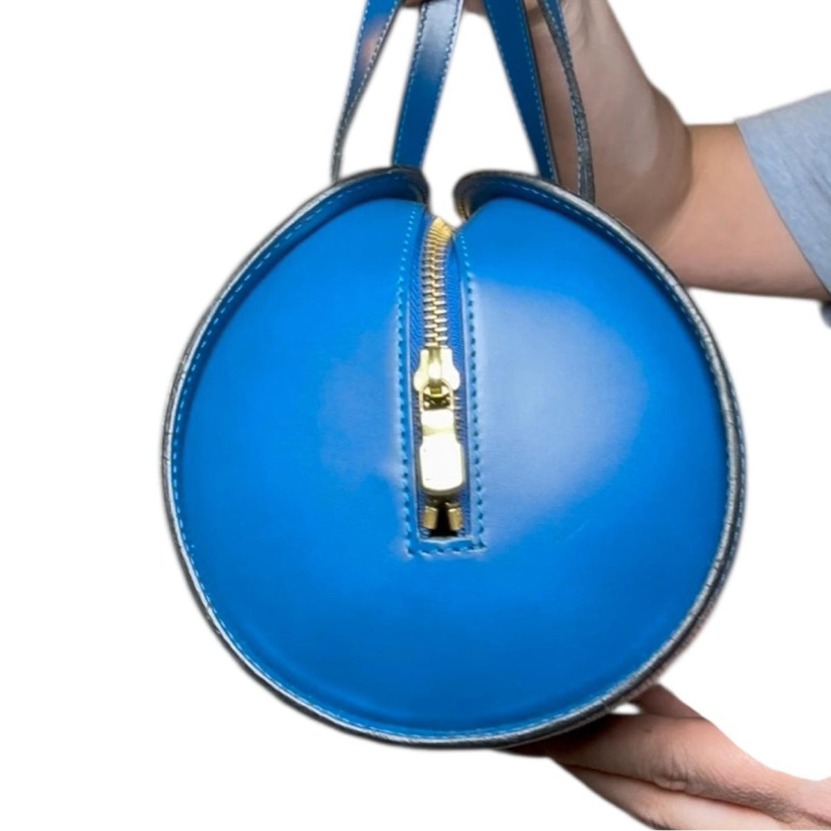 Louis Vuitton Epi Soufflot Handbag Toledo Blue Leather