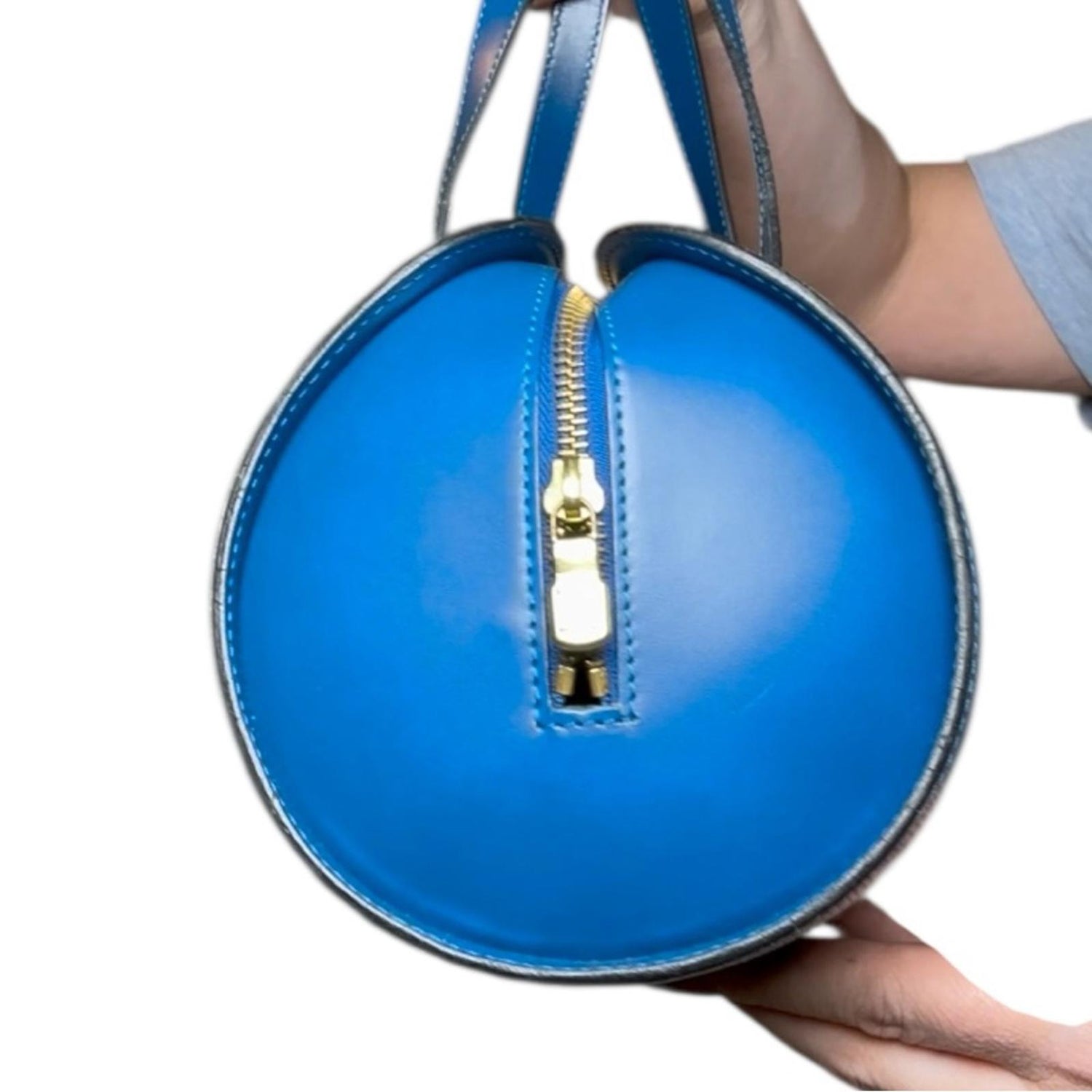 Louis Vuitton Epi Soufflot Handbag Toledo Blue Leather