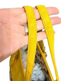 Coach Authentic Vintage 2004 Signature Yellow Suede Tote Bag