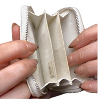 Chanel Classic Zipped Coin Purse White Caviar Leather