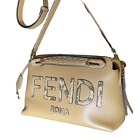 Fendi By The Way Medium Logo Python-Trim Leather Satchel Tan