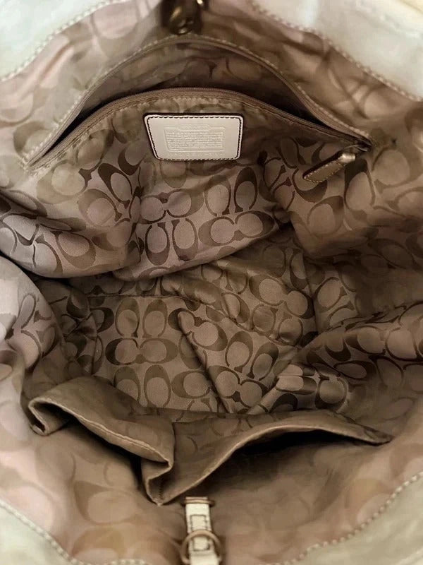 Coach Legacy Vintage Straw Shoulder Bag Metallic Gold Leather Woven Raffia 1310