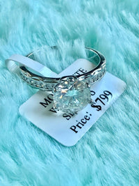 2.0ct Moissanite Sterling Silver Ring size 8 New sku
