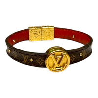 Louis Vuitton Reversible Monogram and Red Gold LV Circle Bracelet
