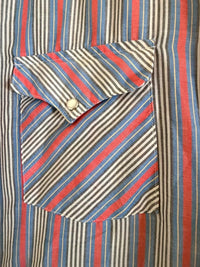 Vintage Ranch & Town Western Pearl Snap Shirt Red Blue Men’s Large Sku1058