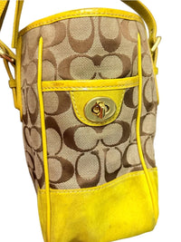 Coach Authentic Vintage 2004 Signature Yellow Suede Tote Bag